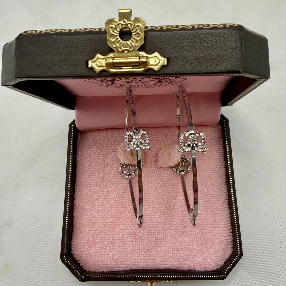 Juicy Couture Bow Hoop Cherry Earrings with Original Box